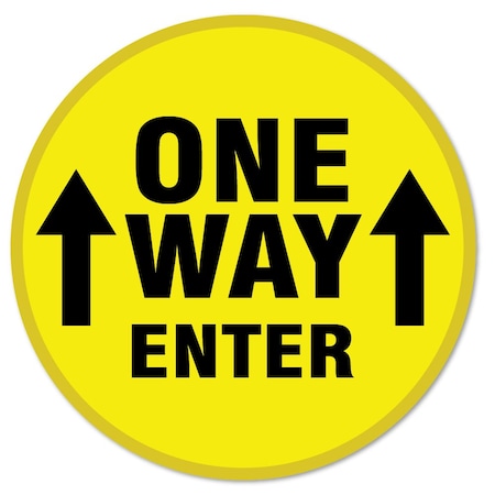 Signmission One Way Enter Arrow Non-Slip Floor Graphic, 16in Vinyl Decal, 16" x 16", FD-X-16-99977 FD-X-16-99977
